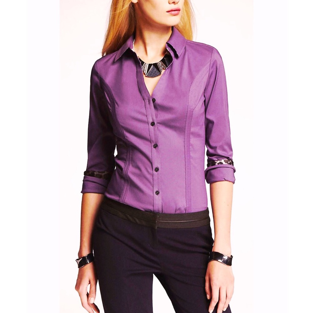 Purple Women's Button-Up Shirt